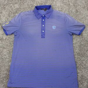 RLX Ralph Lauren Stripe Polo Shirt Mens XL Blue Golf